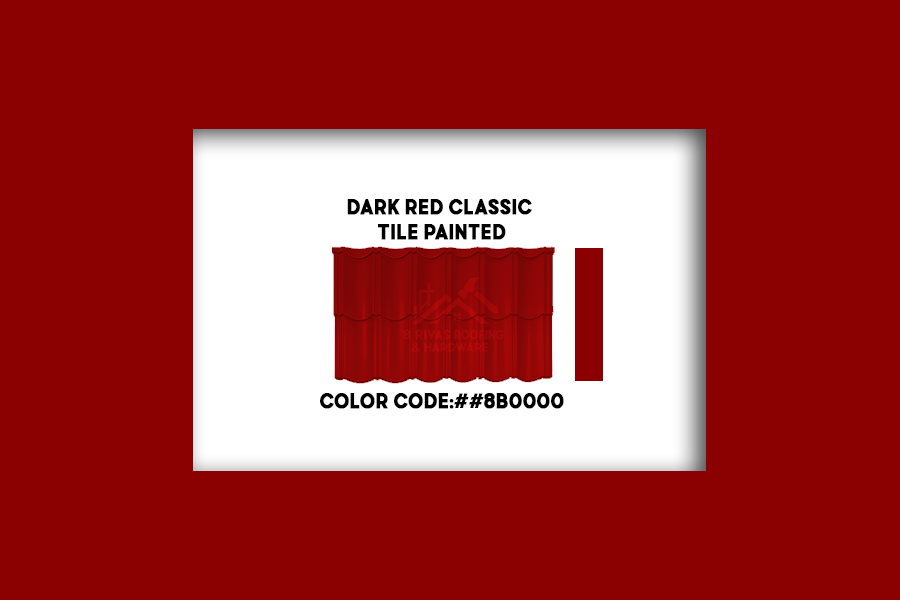 Dark Red Classic Tile Painted