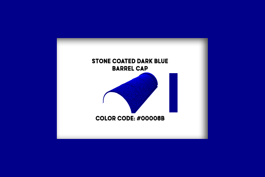 Stone Coated Dark Blue Barell Cap